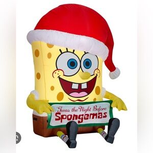 Gemmy sponge Bob SquarePants lighted airblown inflatable 3ft tall nwt